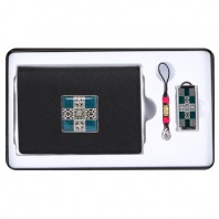 창살문그린자개소가죽명함지갑+창살문그린자개USB(8GB~64GB)