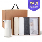 송월타올 디스펜서 기프트세트 01 (뉴베이직 타올 130g * 3P + 웰세스 디스펜서 360ml 1P)