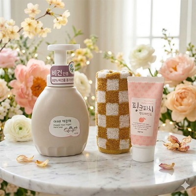 핸드워시 아이깨끗해 프리미엄 클린 비건 450ml 핸드크림 핸드타올 3종세트