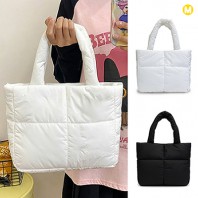 모모카멜 퀼팅 패딩 토트백 27.5X23X8cm HE36