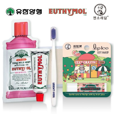 유시몰 유덴트세트 7호(치약20g+알칫솔1개+가글15ml+멘소래담아이스립밤)