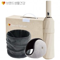 브생건 방한세트 97호(벨벳 넥워머+24K UV차단 3단 완전자동암막 우산+청음 귀마개)