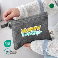 오코텍스리사이클 다크그레이 모모드지퍼파우치(22*17cm/밑면없음)