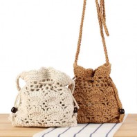 로페리아 손뜨개 밀짚가방 크로스백(0217597)