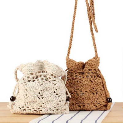 로페리아 손뜨개 밀짚가방 크로스백(0217597)