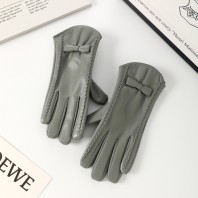 로페리아 스마트 터치 리본 기모 방한 여성 가죽장갑(0216529)