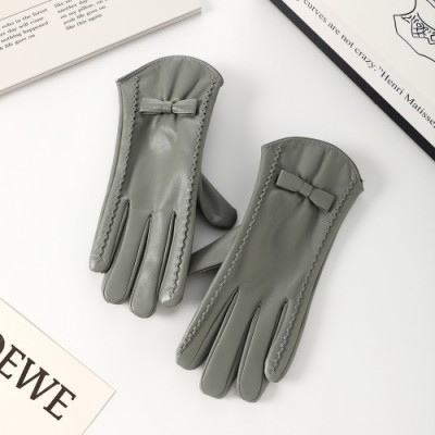 로페리아 스마트 터치 리본 기모 방한 여성 가죽장갑(0216529)