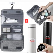 LED 온도계 텀블러 보온병 500ml+여행용 세면 파우치 캐리어 워시백