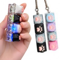 야옹이 딸깍이 불빛 LED 키링 키캡 열쇠고리 K2658