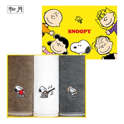 [송월타올] 스누피 멜로우 심플무지 3매 선물세트(쇼핑백)