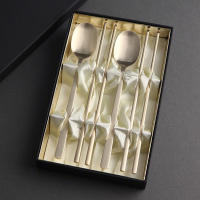 스퀘어 골드 2인 수저 (고급합지케이스)