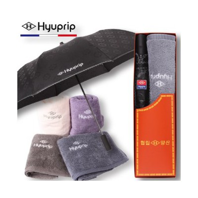협립 2단 엠보바이어스 자동우산+호텔코마 1P세트