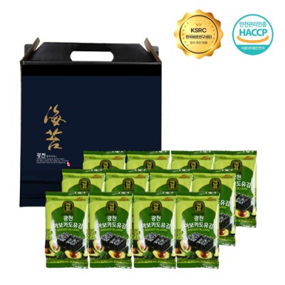 명품 광천김 아보카도유 도시락김 12봉 선물세트