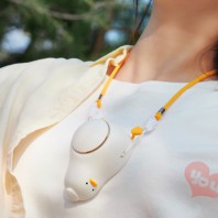 귀여운 오리덕 넥밴드 선풍기 탁상겸용 핸디선풍기