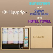 협립3단60 카라비너10K 거꾸로 300T고밀도 완전자동 우산 +협립눈꽃타월타월4P+선크림+배터리-세트