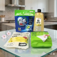 비트 캡슐세제 애경 주방세제 행주 고무장갑 4종세트