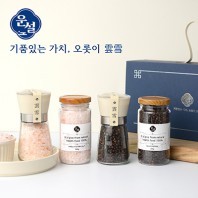 운설 204 히말라야 핑크솔트 블랙페퍼 선물세트 히말라야 핑크소금 히말라야솔트 블랙페퍼 통후추 그라인더 리필소금 명절선물 추석선물 기념품 답례품 근로자의날 창립기념 소금선물세트