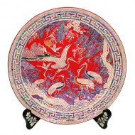 자개원쟁반(대)-송학(적색,흑색)