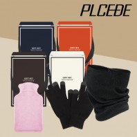 플씨드 실크리치 귀걸이 멀티스카프 + 무지 니트 터치 장갑 + 다회용 손난로 3종 세트
