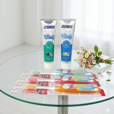 치매예방 홍보 2080 퓨어치약 시스테마 약한잇몸 칫솔 5종세트 B-8호 케이스 변경 가능