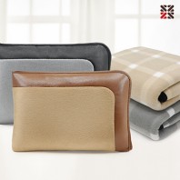 그리드체크스톤쿠션담요