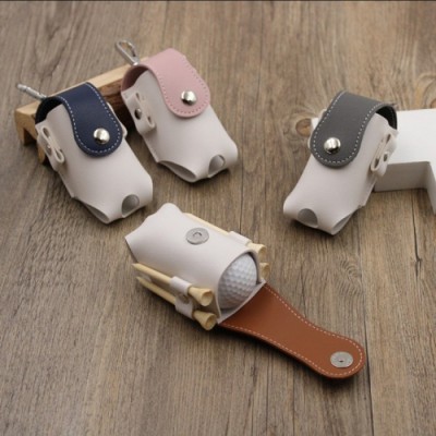 가죽 골프공 2구 수납 파우치