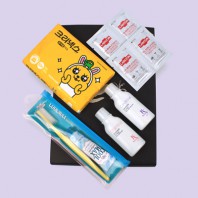 크리오 쿨맥스 휴대용세트 고급형 (초극세모 칫솔)+케라시스 샴푸 컨디셔너+카카오 여행용티슈+랩신 손소독티슈 1매입4개