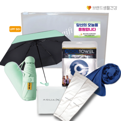 양우산 브생건181호(5단 우양산 UV암막우산+아쿠아 쿨토시세트+쿨링 아이스타올)