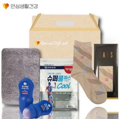 돌봄케어119호(닥스양말+국산타올170g+멘소래담 롤온로션+유한양행 슈퍼쿨파스)