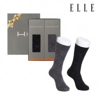 [엘르] 신사 다이아패턴 양말 2족세트