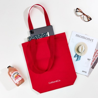 [국내제작] 코튼앤코 커스텀 세로형 컬러 에코백 34x40x10