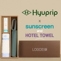 협립 3단 60 슈퍼 카라비너 완전자동우산 +선크림+협립눈꽃타월타월-세트
