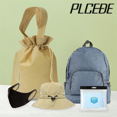 플씨드 사계절 5종 복주머니 파우치 C세트 (일체형 접이식 등산모자+경량폴딩백팩+고급 손등커버형 쿨토시+쿨 패션 마스크)