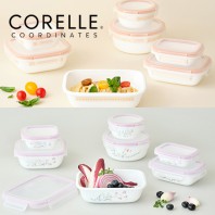 코렐_코디네이츠 밀크글라스 밀폐용기 풀세트 7종 (산호세/자카드밴드)