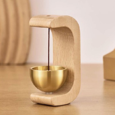 우드 미니 도어벨 베이지 현관종