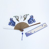 작호도 까치와호랑이 오죽선 부채