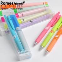 라메스프렌즈 형광펜+마이클립볼펜 페트케이스세트