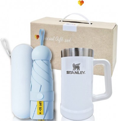 스탠리 브생건253호(스탠리 빅그립컵 709ml+5단 6K UV암막양우산 파우치포함)