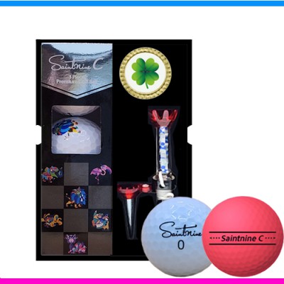 세인트나인 C 3구 볼마커 자석티세트 (3pc) 세인트나인 골프공 3구세트 캐릭터 골프공 3구 선물세트