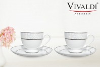 비발디 본차이나 당초문 커피 4P