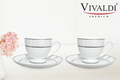 비발디 본차이나 당초문 커피 4P
