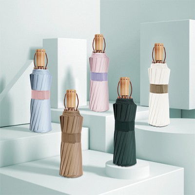 로페리아 16k 복고풍 나무 손잡이 3단수동 우산(0215858)