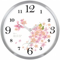 JS3265 플라워 크롬 벽시계