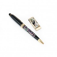 USB고급자개볼펜2종세트-사슴송학