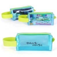 국산 청투명 필통파우치