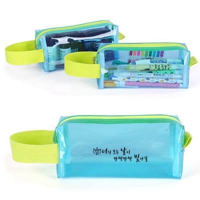 국산 청투명 필통파우치