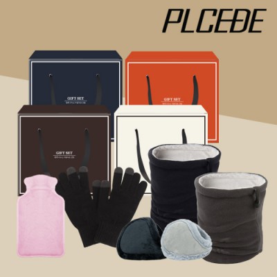 플씨드 프리미엄 넥워머 + 베이직 털 귀마개 + 스마트터치무지장갑 + 다용도 손난로 4종 세트