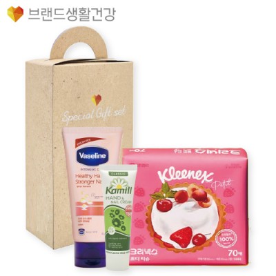 브생건610호 3종세트(카밀 핸드크림+바세린 핸드크림+크리넥스 쁘띠티슈)