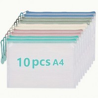 383_10개 팩 A4 크기 PVC 메쉬 지퍼 백