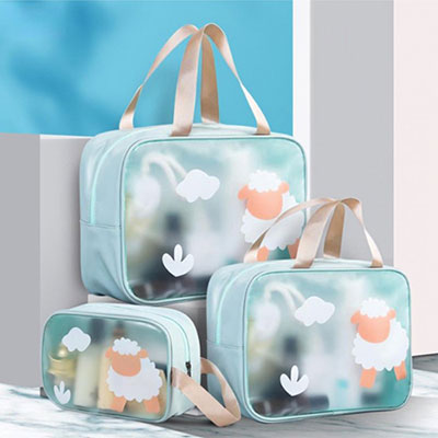 귀여운 동물 캐릭터 휴대용 파우치 세면파우치 목욕 세면도구 파우치 멀티 워시백